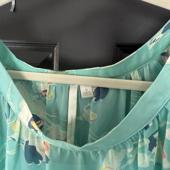 LC Lauren Conrad Women's Floral Bow Sleeve Blouse - Picture 5 of 5